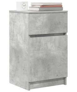 Comodini 2 Pz Grigio Cemento 39x35x65 Cm In Legno Multistrato