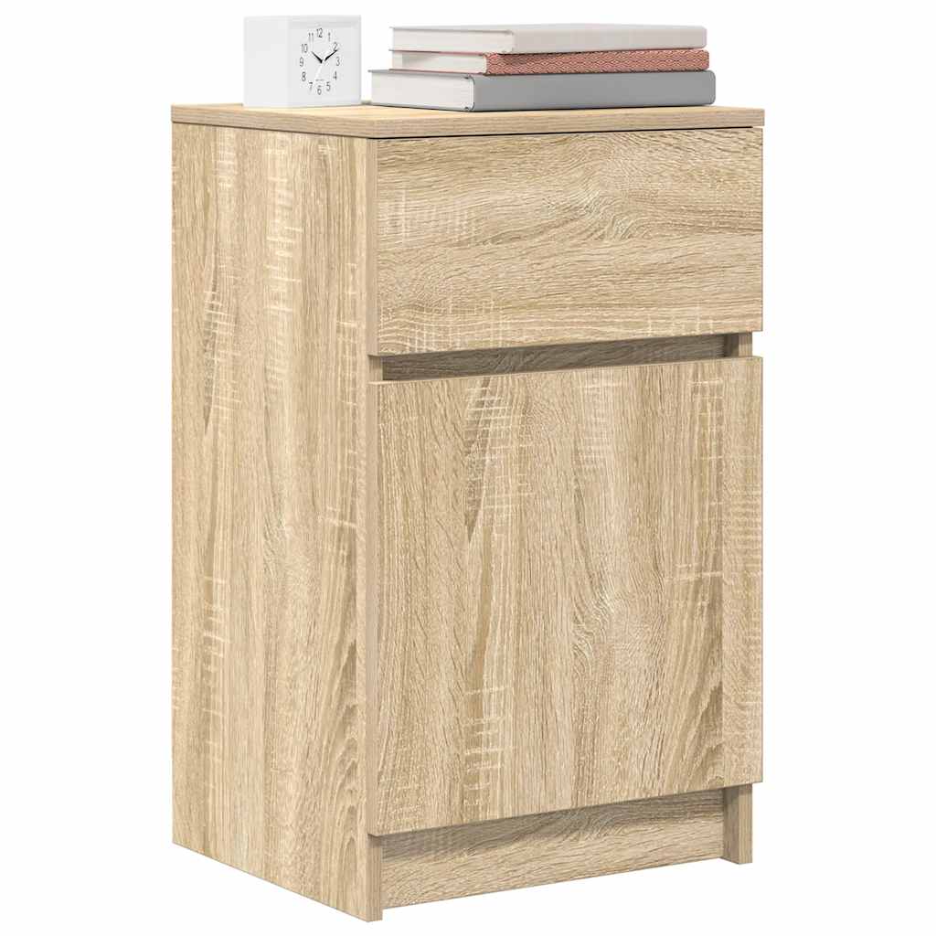 Comodini 2 Pz Rovere Sonoma 39x35x65 Cm In Legno Multistrato