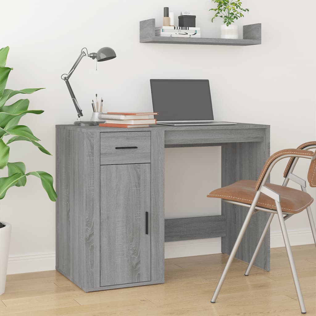 Scrivania Grigio Sonoma 100x49x75 Cm In Legno Multistrato - Image 4