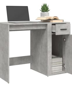 Scrivania Grigio Cemento 100x49x75 Cm In Legno Multistrato