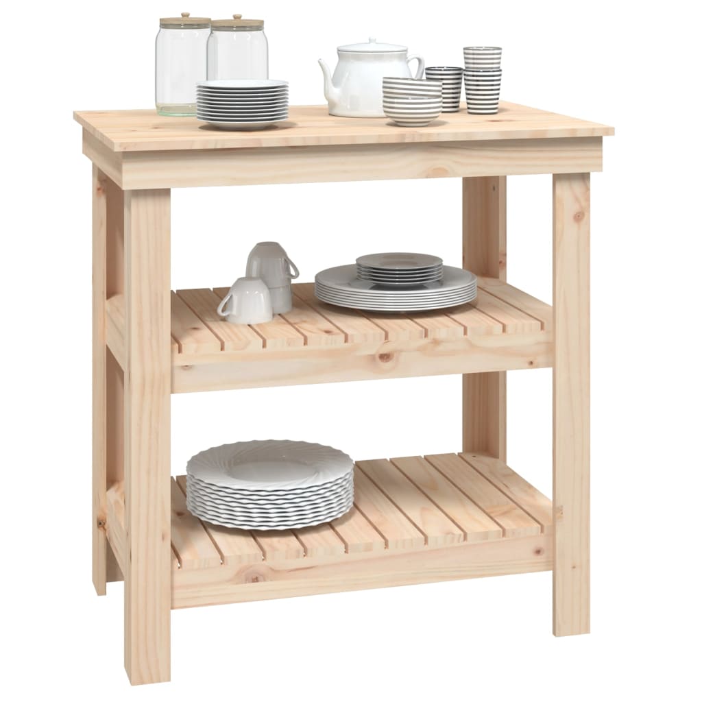 Banco Da Lavoro 78,5x50x80 Cm In Legno Massello Di Pino - Image 2