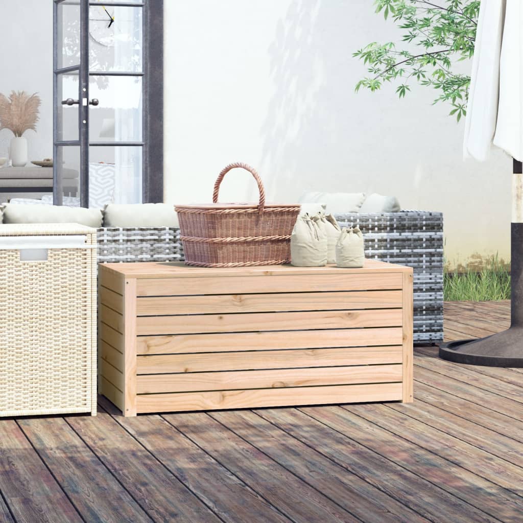 Contenitore Giardino 101x50,5x46,5 Cm Legno Massello Di Pino