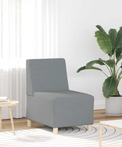 Divano Componibile Senza Braccioli Grigio Chiaro 55 Cm In Tessuto