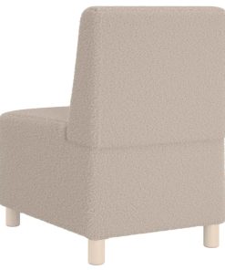 Divano Componibile Senza Braccioli Grigio Chiaro 55 Cm Tessuto Effetto Lana Riccio