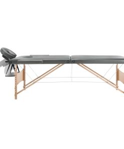 Lettino Da Massaggio 2 Zone Telaio In Legno Antracite 186x68cm