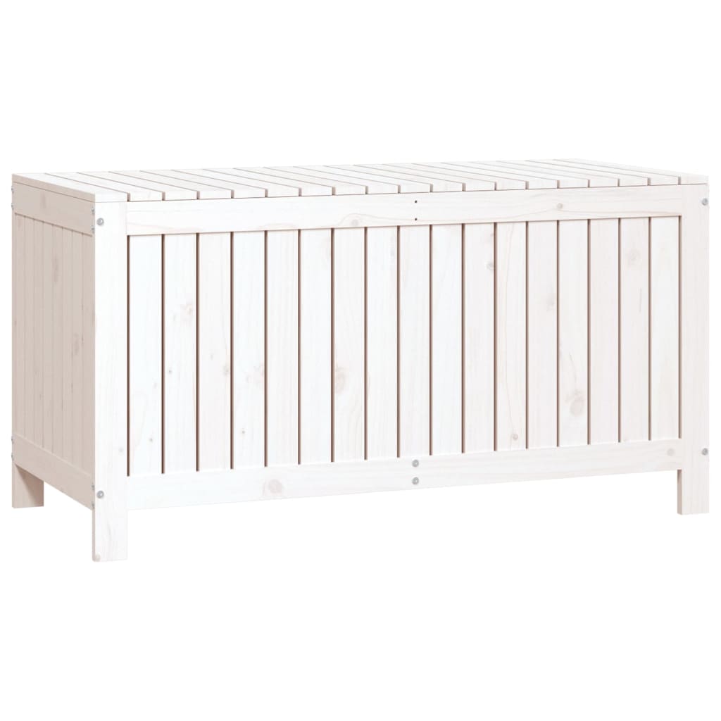 Contenitore Da Giardino Bianco 121x55x64 Cm Legno Massello Pino