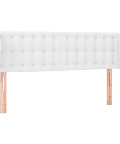 Testiera Ad Orecchio Bianca 147x23x78/88 Cm In Similpelle