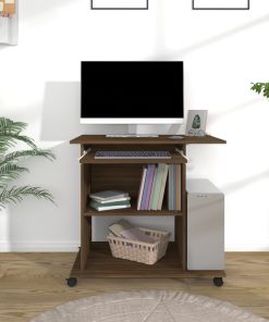 Scrivania Computer Rovere Marrone 80x50x75 Cm Legno Multistrato