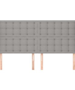 Testiera Ad Orecchio Grigio Chiaro 163x23x118/128 Cm In Tessuto