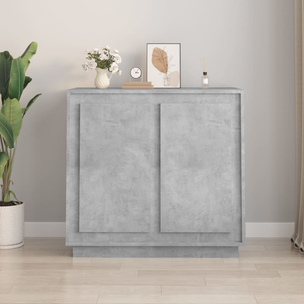 Credenza Grigio Cemento 80x34x75 Cm In Legno Multistrato - Image 4
