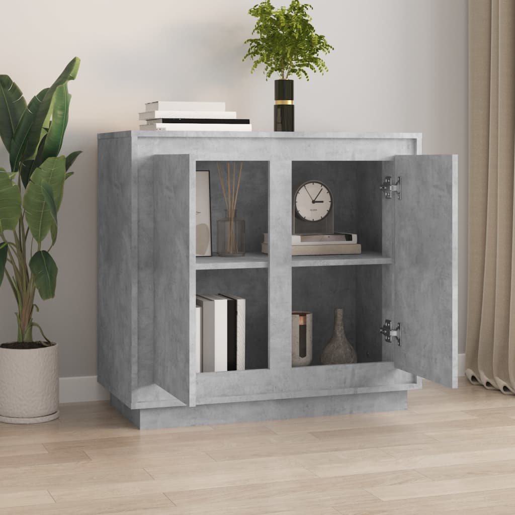 Credenza Grigio Cemento 80x34x75 Cm In Legno Multistrato - Image 2