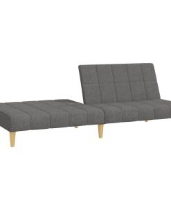 Divano Letto A 2 Posti Grigio Chiaro In Tessuto