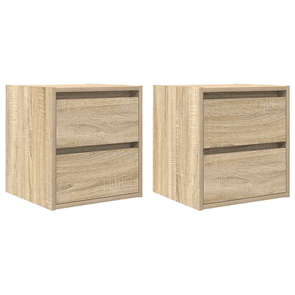 Comodini A Muro 2 Pz Rovere Sonoma 38x34x40 cm - Image 6