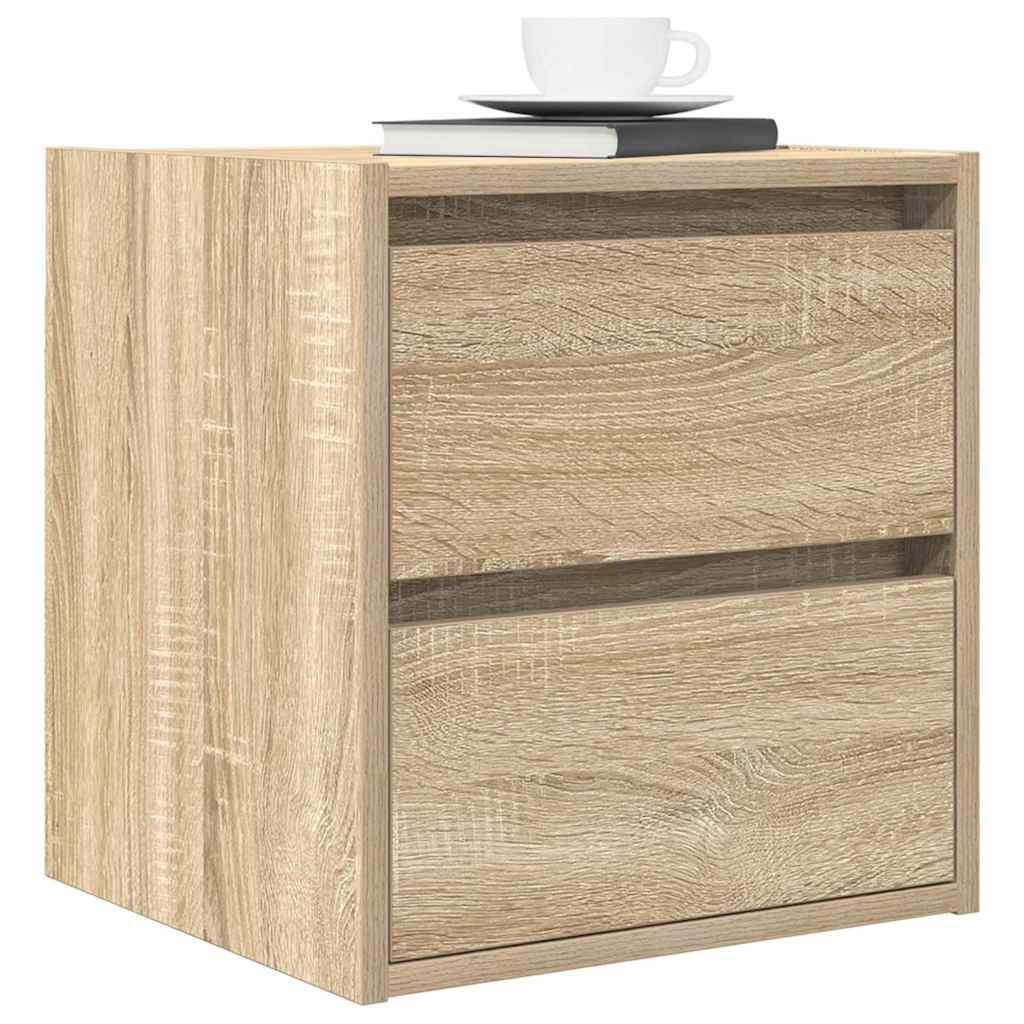 Comodini A Muro 2 Pz Rovere Sonoma 38x34x40 cm - Image 5