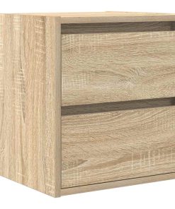 Comodini A Muro 2 Pz Rovere Sonoma 38x34x40 cm
