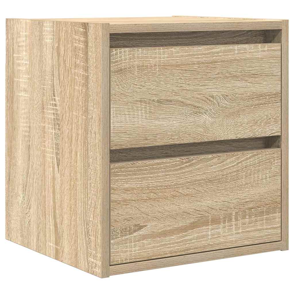 Comodini A Muro 2 Pz Rovere Sonoma 38x34x40 cm