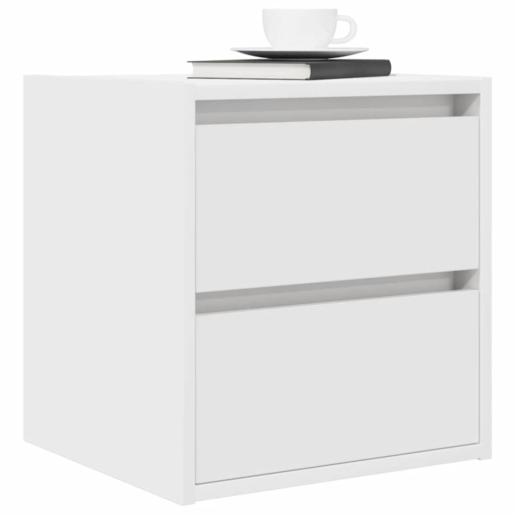 Comodini A Muro 2 Pz Bianchi 38x34x40 cm
