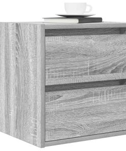 Comodini A Muro 2 Pz Grigio Sonoma 38x34x40 cm