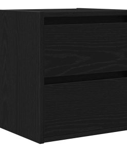 Comodino A Muro Rovere Nero 38x34x40 cm