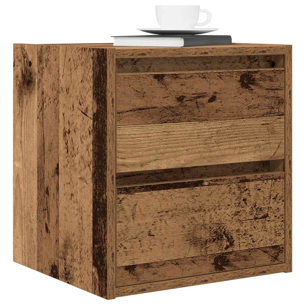 Comodini A Muro 2 Pz Legno Antico 38x34x40 cm