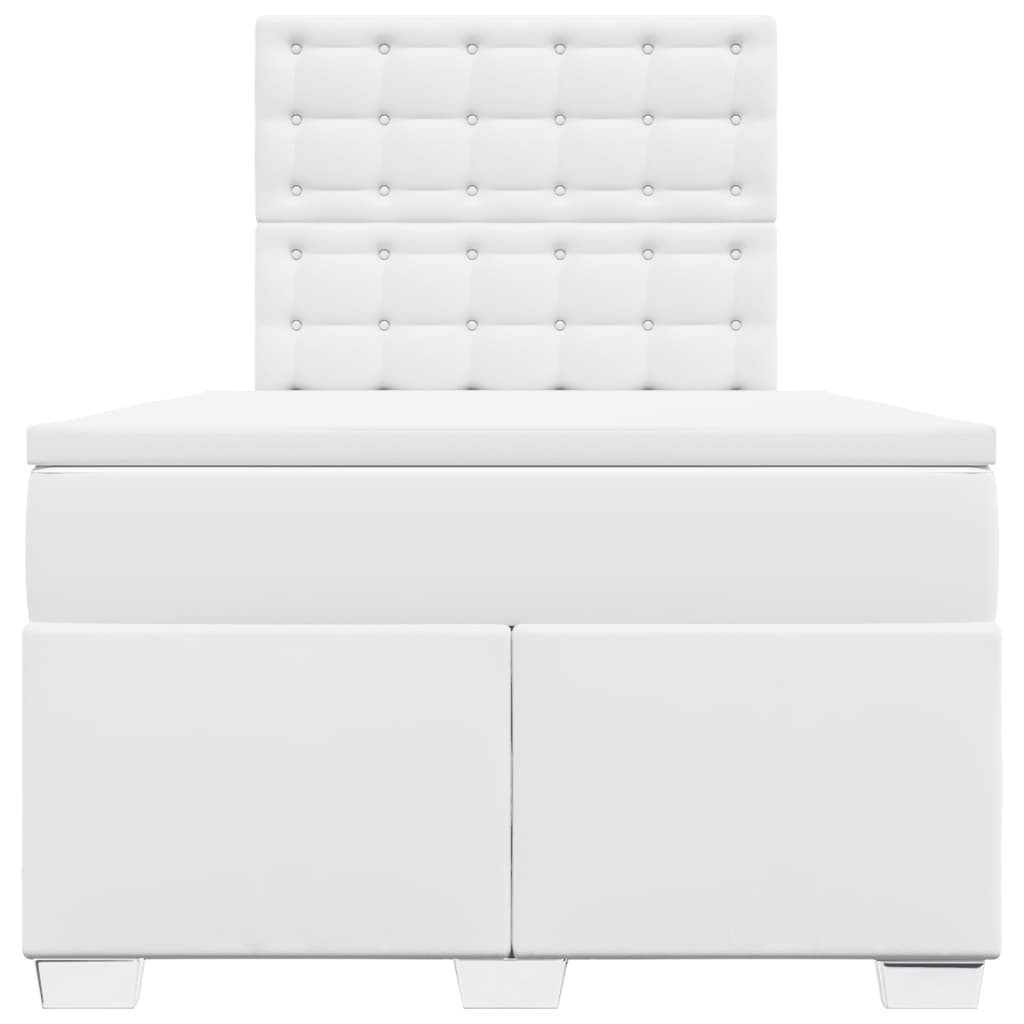 Giroletto A Molle Con Materasso Bianco 120x200 Cm In Similpelle - Image 2