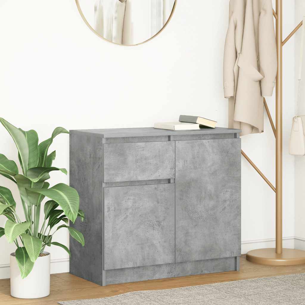 Credenza Con Cassetto Grigio Cemento 71x35x65 Cm In Truciolato