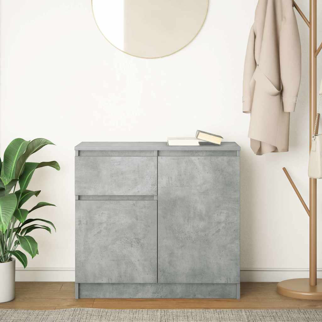 Credenza Con Cassetto Grigio Cemento 71x35x65 Cm In Truciolato - Image 4