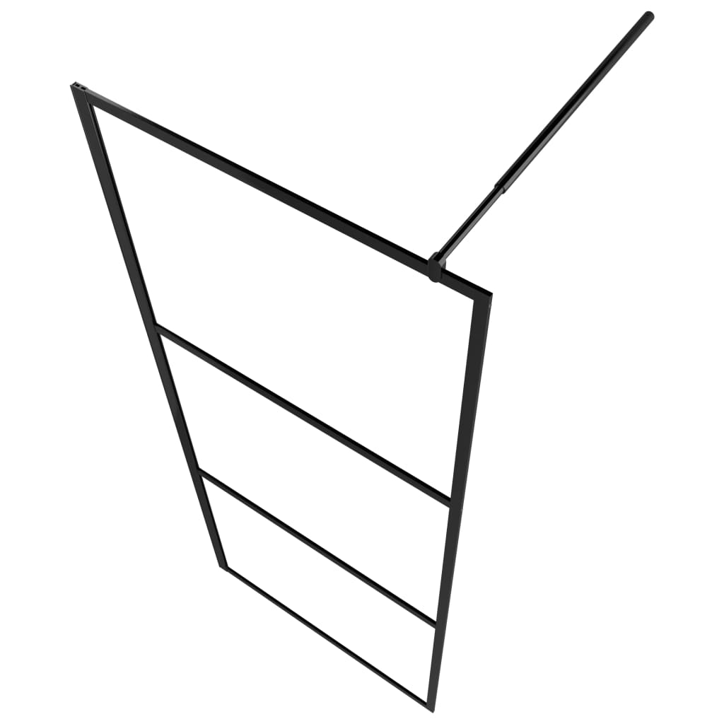 Parete Doccia WalK-In In Vetro Trasparente Esg Nera 90x195 cm - Image 2