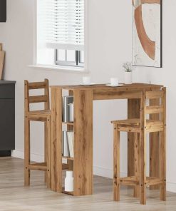 Tavolo Bar Ripiano Rovere Artigianale 102x50x103,5cm Truciolato