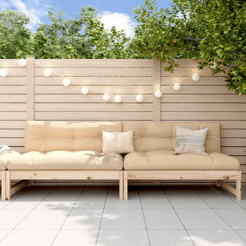 Divani Centrali Da Giardino 2pz 120x80cm Legno Massello Di Pino