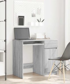 Scrivania Grigio Sonoma 86x49x76 Cm In Legno Multistrato