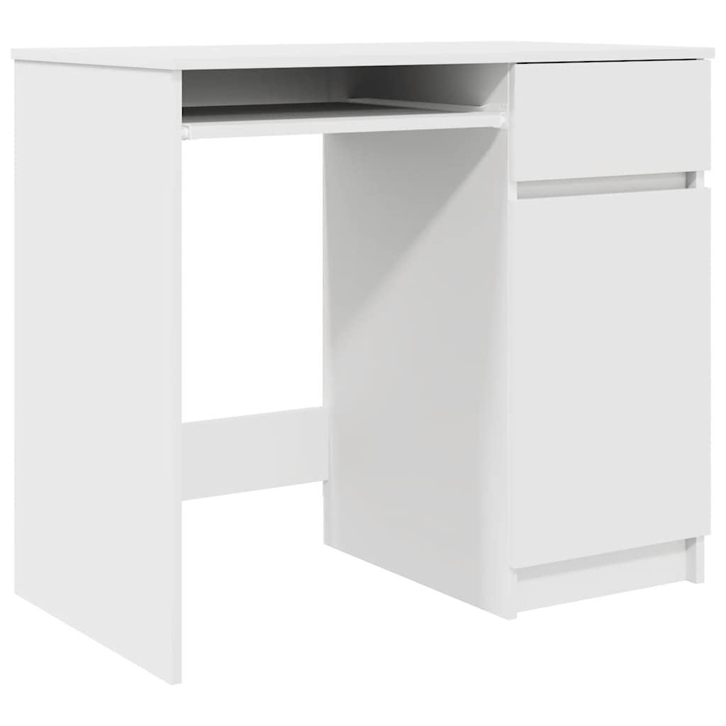 Scrivania Bianca 86x49x76 Cm In Legno Multistrato