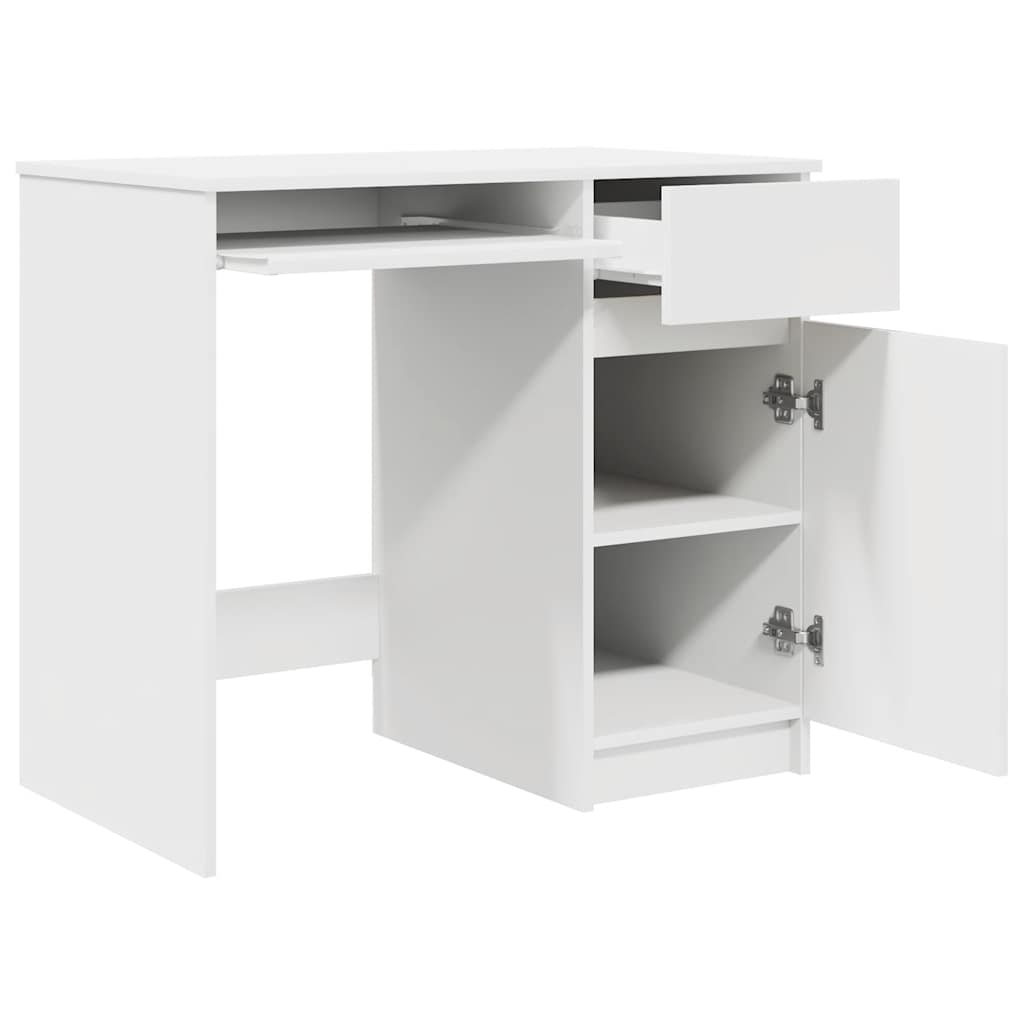 Scrivania Bianca 86x49x76 Cm In Legno Multistrato - Image 4