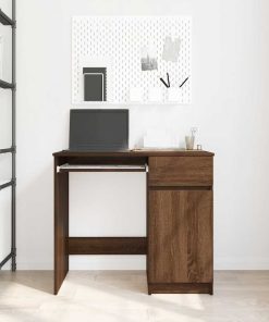Scrivania Rovere Marrone 86x49x76 Cm In Legno Multistrato