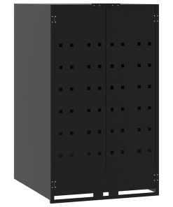 Copribidone Con Ruote Per 3 Bidoni Nera 207x79x117cm In Acciaio