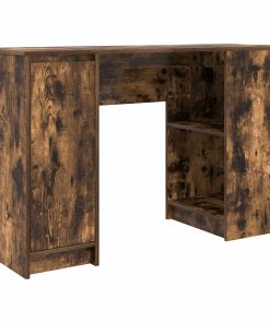 Scrivania Rovere Fumo 120x42x76 Cm In Legno Multistrato