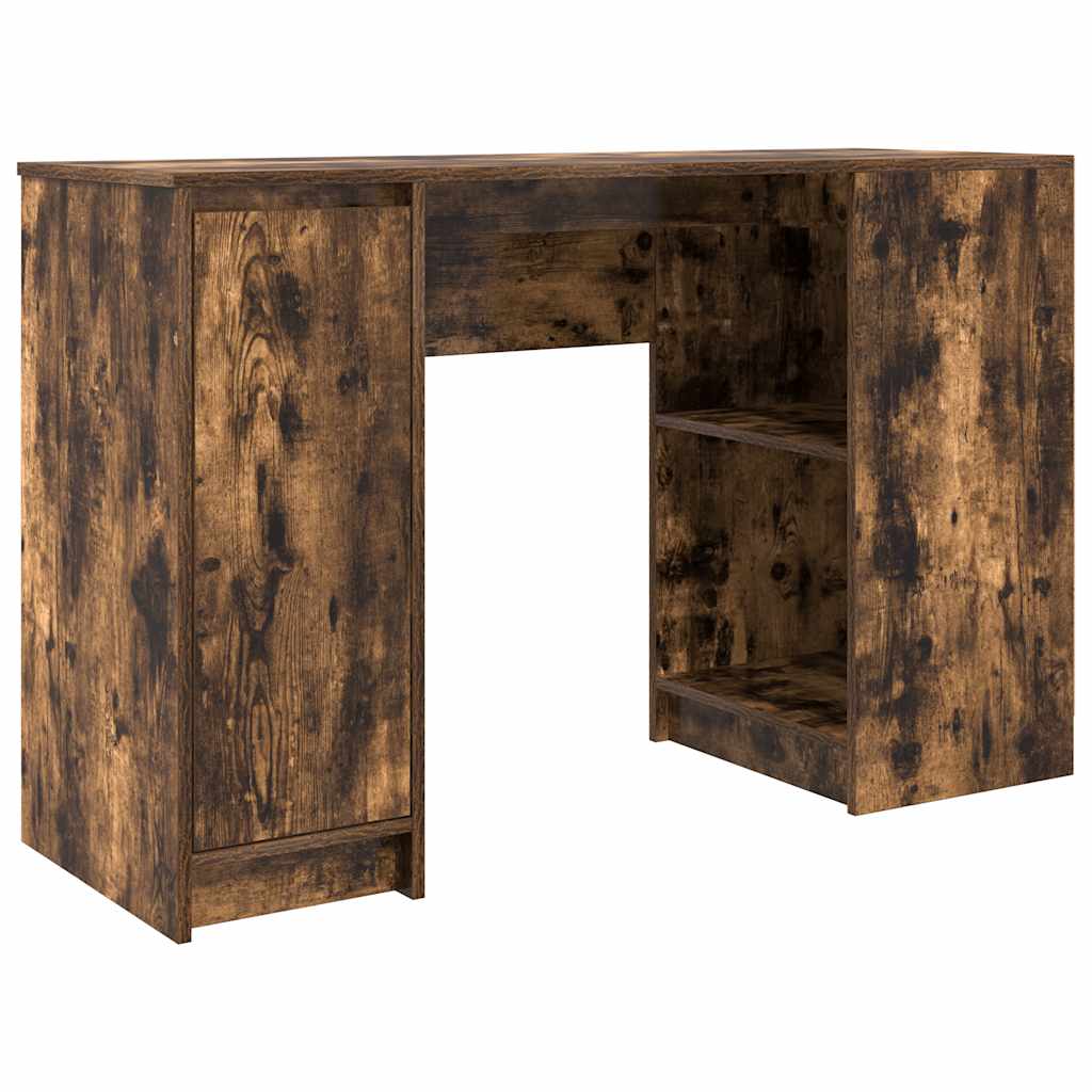 Scrivania Rovere Fumo 120x42x76 Cm In Legno Multistrato