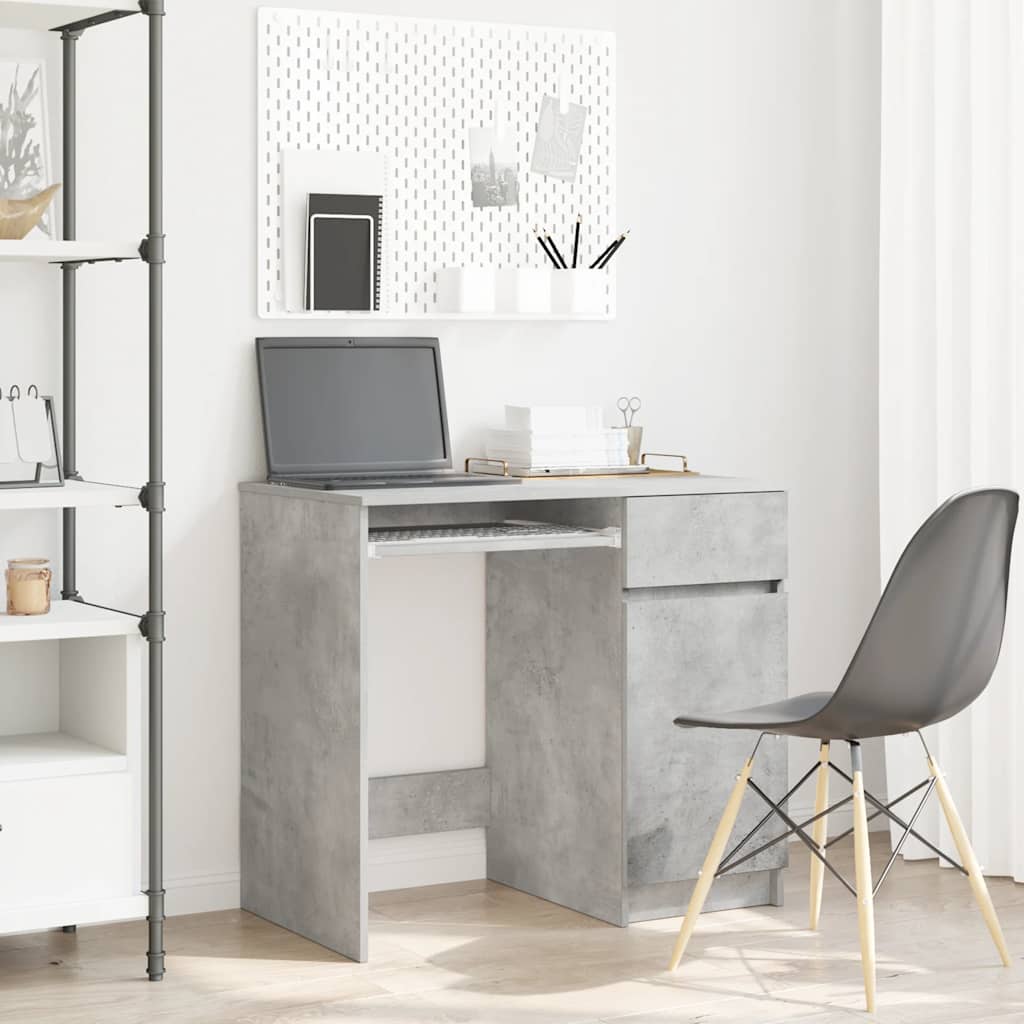 Scrivania Grigio Cemento 86x49x76 Cm In Legno Multistrato - Image 5