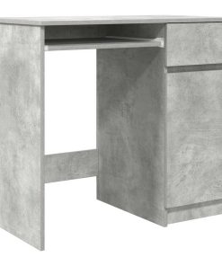 Scrivania Grigio Cemento 86x49x76 Cm In Legno Multistrato