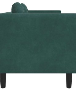 Divano A 2 Posti Con Cuscini Verde Scuro In Velluto