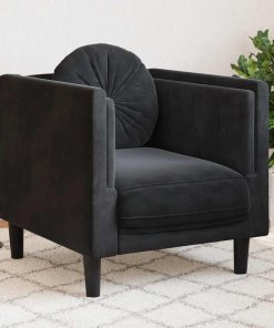 Poltrona Con Cuscino Nero In Velluto