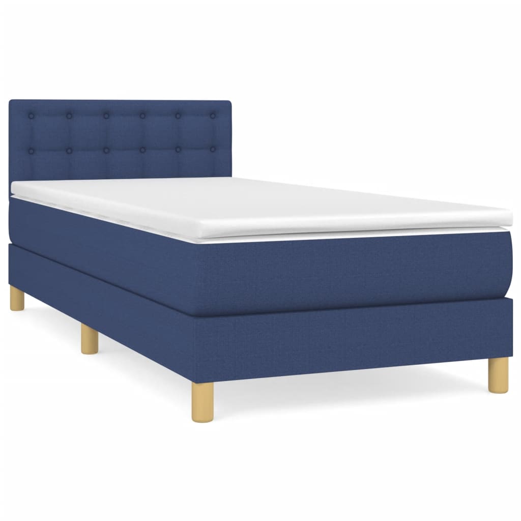 Giroletto A Molle Con Materasso Blu 90x190 Cm In Tessuto