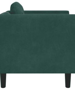 Poltrona Con Cuscino Verde Scuro In Velluto