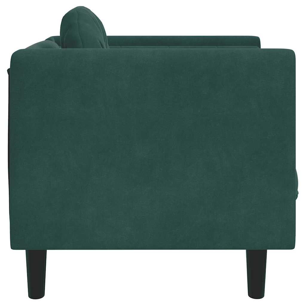 Poltrona Con Cuscino Verde Scuro In Velluto