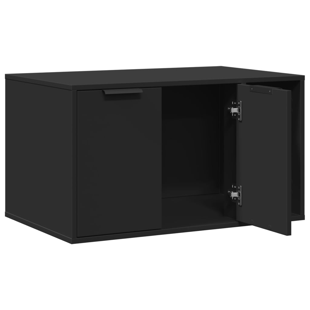 Recinto Per Lettiera Per Gatti Nero 80x50x45 Cm In Truciolato