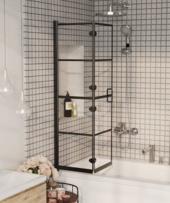 Pannello Doccia Pieghevole In Esg 80x140 Cm Nero