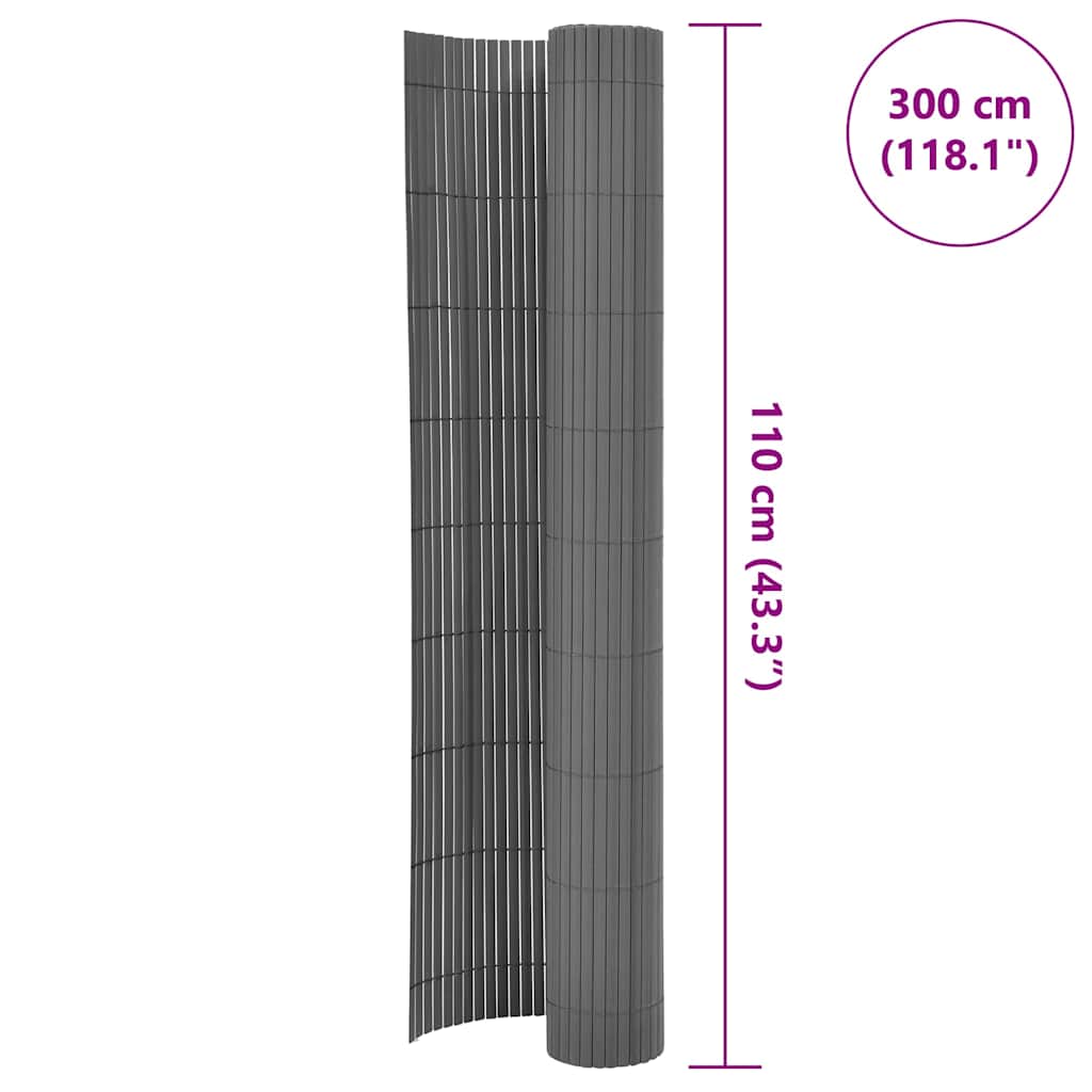 Recinzione Da Giardino A Doppio Lato 110x300 Cm Grigia - Image 2