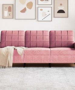 Divano A 3 Posti Rosa 180 Cm In Velluto