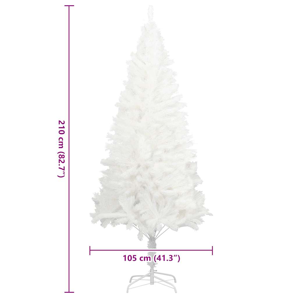 Albero Di Natale Artificiale Con Aghi Realistici Bianco 210 cm - Image 2