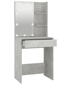Toeletta Con Led Grigio Cemento 60x40x140 cm